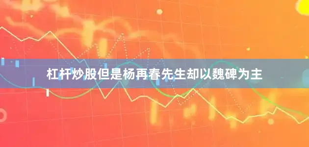 杠杆炒股但是杨再春先生却以魏碑为主