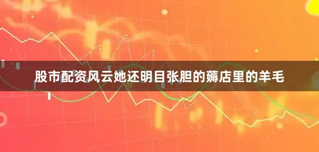 股市配资风云她还明目张胆的薅店里的羊毛