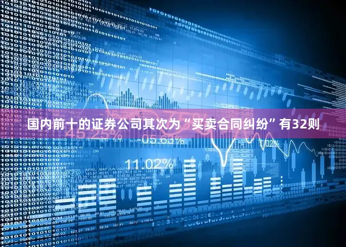 国内前十的证券公司其次为“买卖合同纠纷”有32则